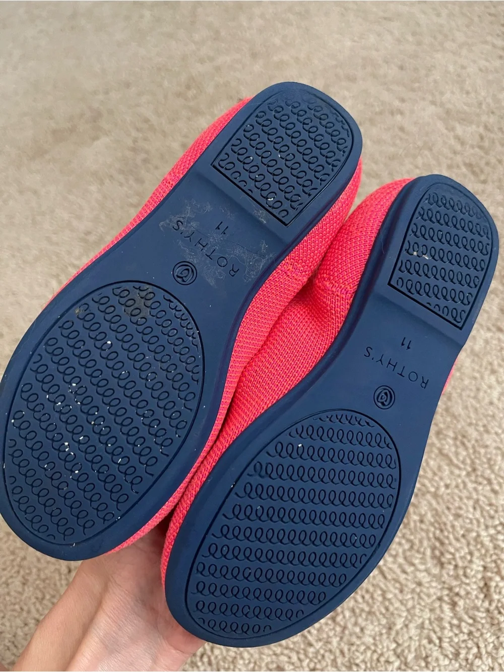 Rothy's Kids Neon Coral Slip-On Sneakers